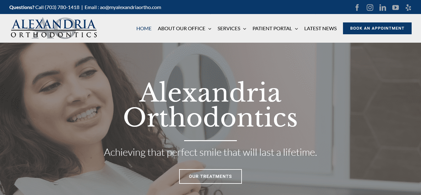Alexandria Orthodontics - Desktop